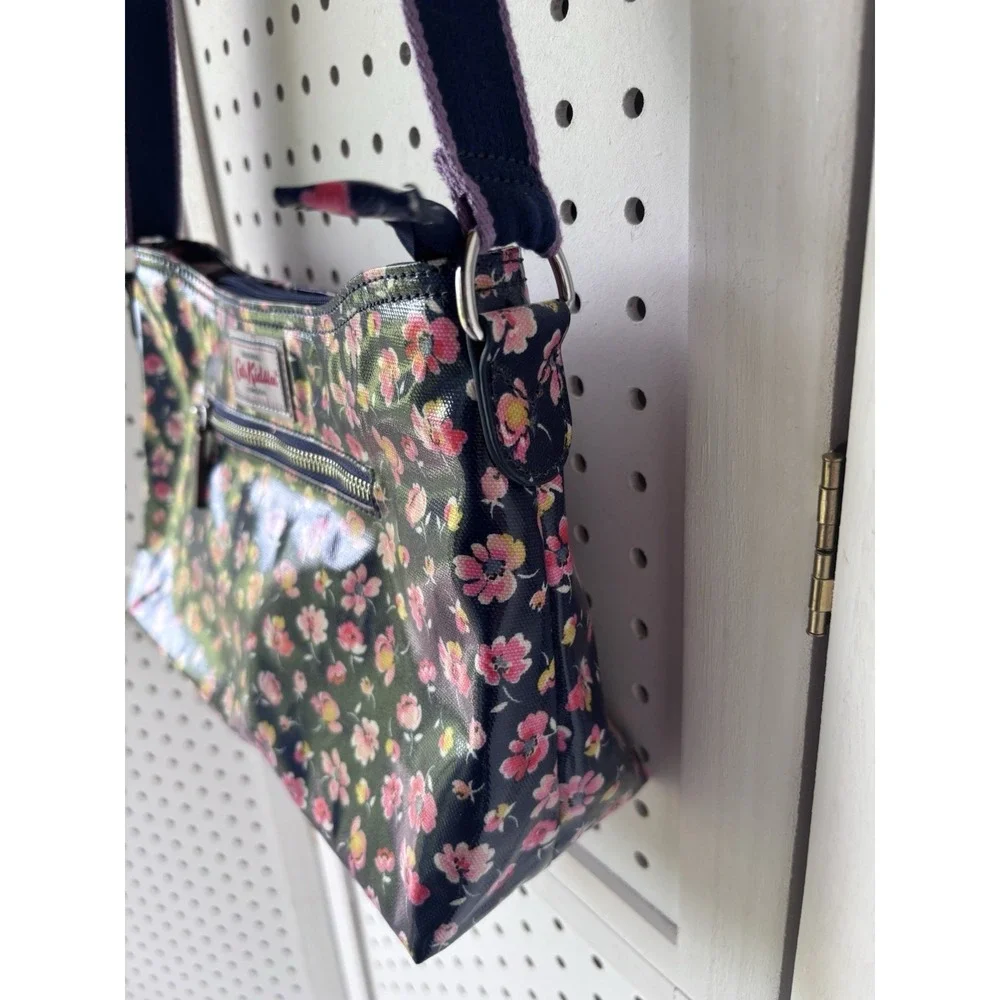 Cath Kidston Bag Purse Oilcloth Shoulder Crossbody Blue Pink‎ Floral
